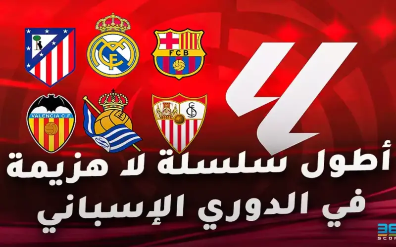 أطول سلسلة لا هزيمة في الدوري الإسباني.. مركز ريال مدريد وبرشلونة